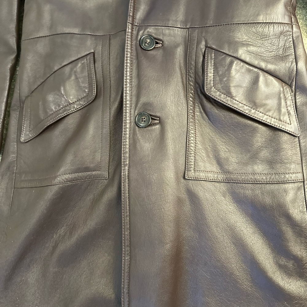 Vintage XL Leather Jacket with Fur Collar - Picture 8 of 11